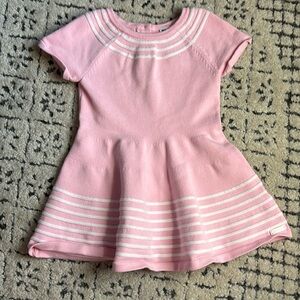 Janie and Jack Pink and White Striped Casual Dress